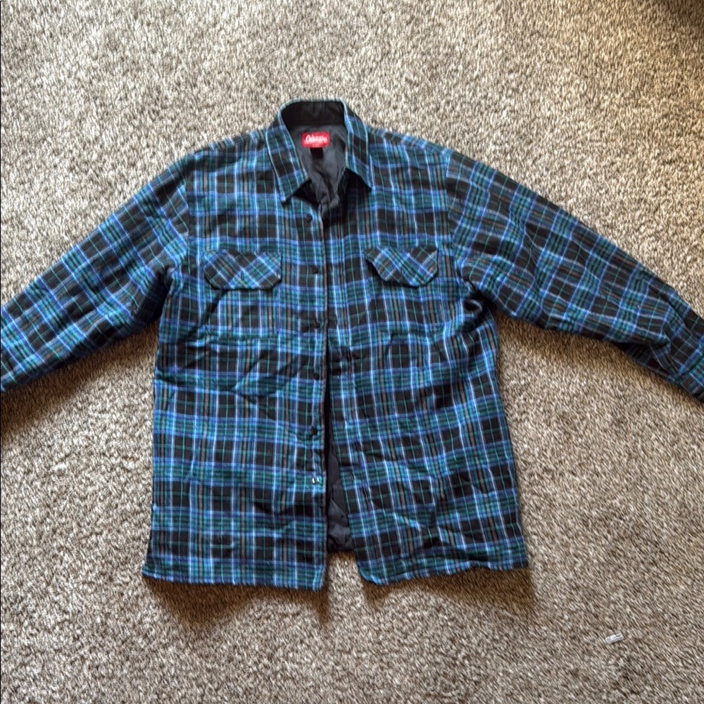 Coleman Plaid Blue and Black Men's Shirt Jacket